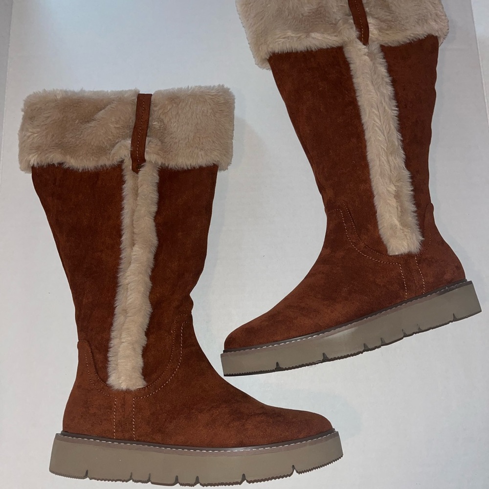 (NWD) Midnight Velvet Cozy Tal Fur Suede WMNS Boots SIZE: 9